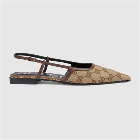 gucci gg monogram slingback flats|gucci slingback flats.